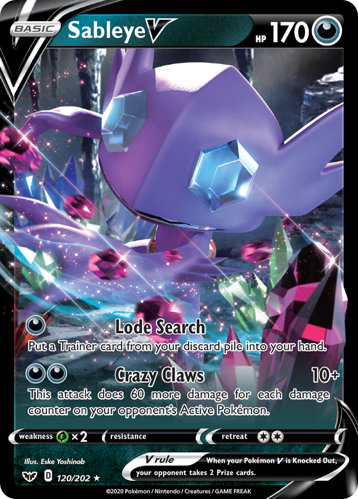 Sableye V (120/202) [Sword & Shield: Base Set] | Exor Games Bridgewater