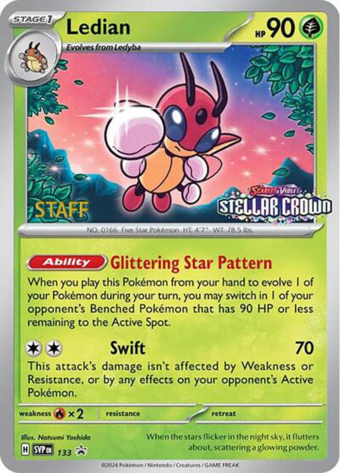 Ledian (133) (Staff Promo) [Scarlet & Violet: Black Star Promos] | Exor Games Bridgewater