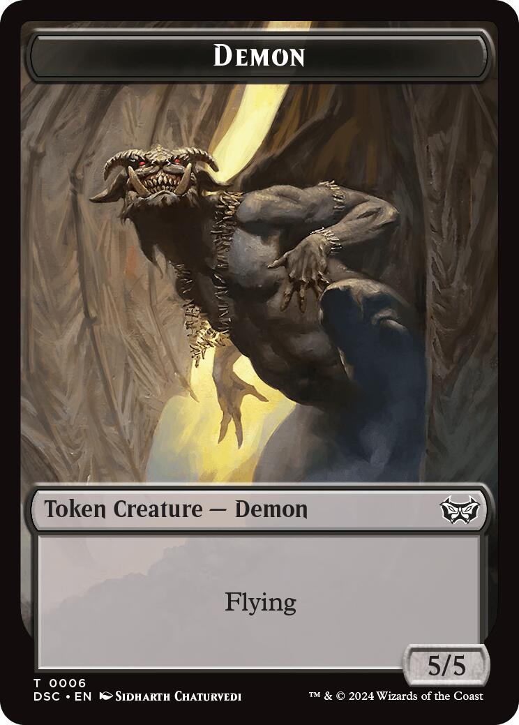 Demon // Bird Double-Sided Token [Duskmourn: House of Horror Commander Tokens] | Exor Games Bridgewater