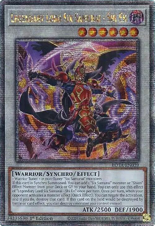 Legendary Lord Six Samurai - Shi En (Quarter Century Secret Rare) [ROTA-EN039] Quarter Century Secret Rare | Exor Games Bridgewater