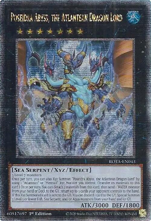 Poseidra Abyss, the Atlantean Dragon Lord (Quarter Century Secret Rare) [ROTA-EN043] Quarter Century Secret Rare | Exor Games Bridgewater