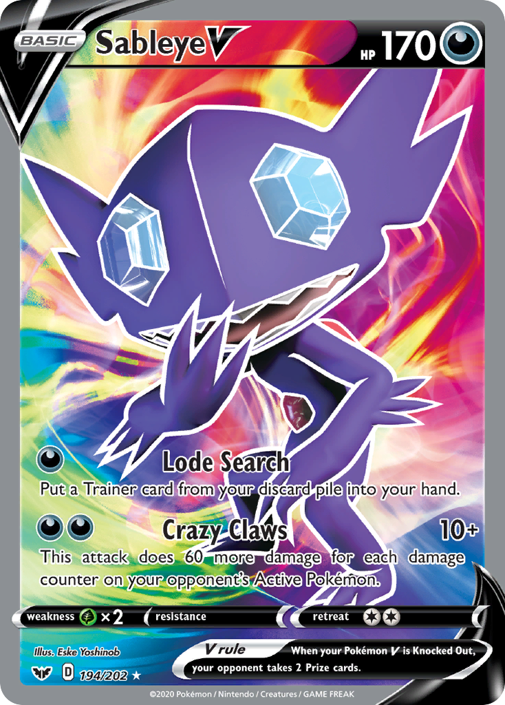 Sableye V (194/202) [Sword & Shield: Base Set] | Exor Games Bridgewater