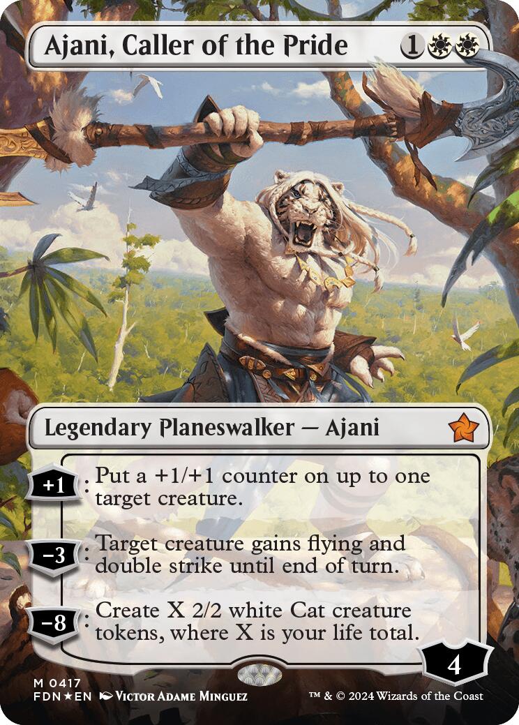 Ajani, Caller of the Pride (Borderless) (Mana Foil) [Foundations] | Exor Games Bridgewater