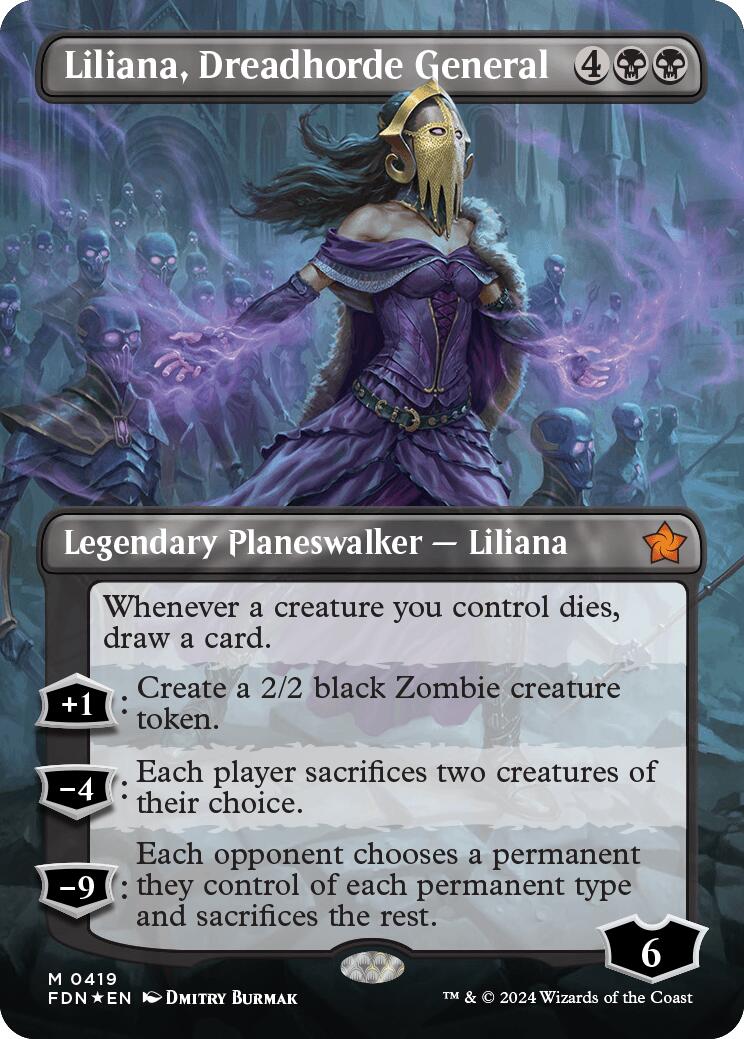 Liliana, Dreadhorde General (Borderless) (Mana Foil) [Foundations] | Exor Games Bridgewater