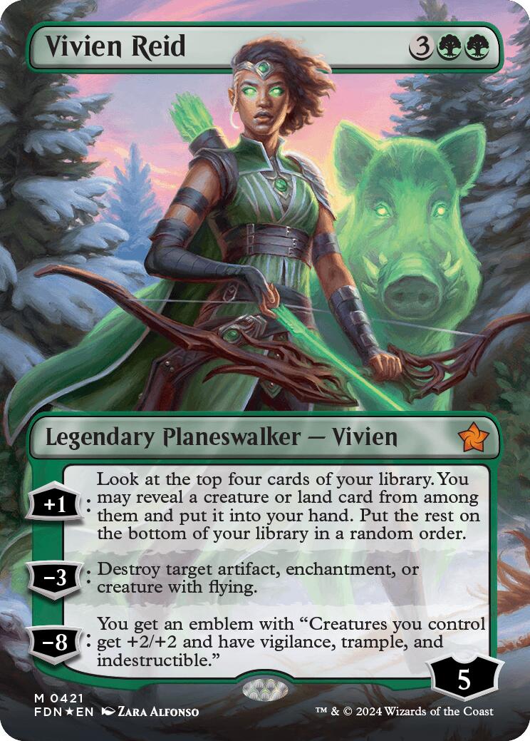 Vivien Reid (Borderless) (Mana Foil) [Foundations] | Exor Games Bridgewater