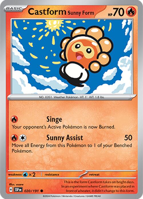 Castform Sunny Form (020/191) [Scarlet & Violet: Surging Sparks] | Exor Games Bridgewater