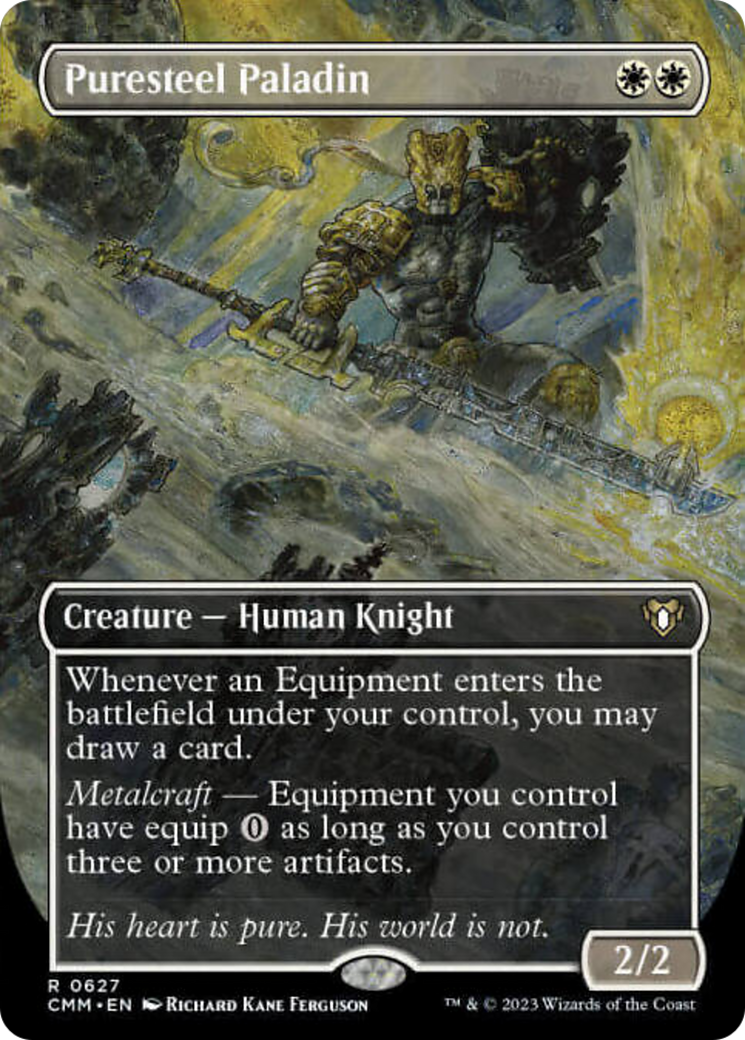 Puresteel Paladin (Borderless Alternate Art) [Commander Masters] | Exor Games Bridgewater