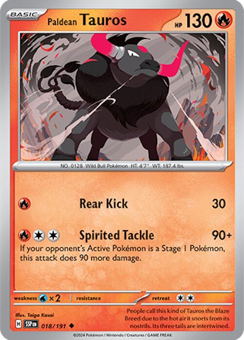 Paldean Tauros (018/191) [Scarlet & Violet: Surging Sparks] | Exor Games Bridgewater