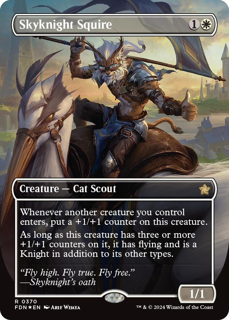 Skyknight Squire (Borderless) (Mana Foil) [Foundations] | Exor Games Bridgewater