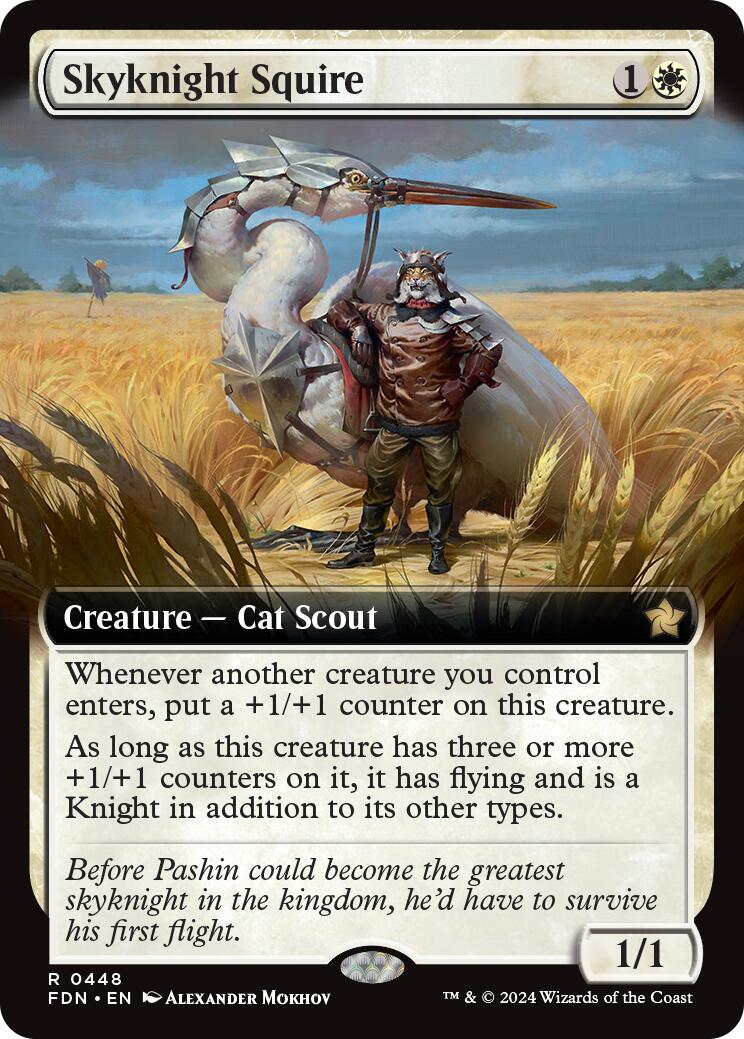 Skyknight Squire (Extended Art) [Foundations] | Exor Games Bridgewater