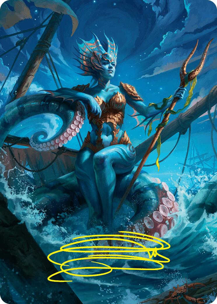 Kiora, the Rising Tide Art Card (30/54) (Gold-Stamped Signature) [Foundations Art Series] | Exor Games Bridgewater