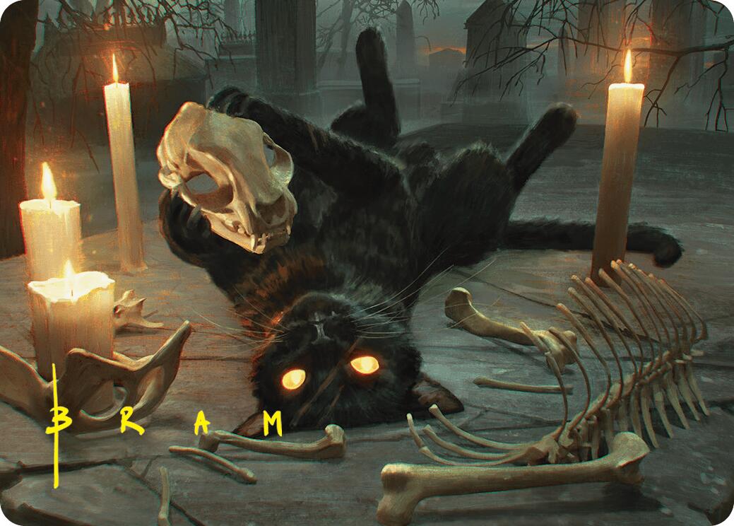Nine-Lives Familiar Art Card (8/54) (Gold-Stamped Signature) [Foundations Art Series] | Exor Games Bridgewater