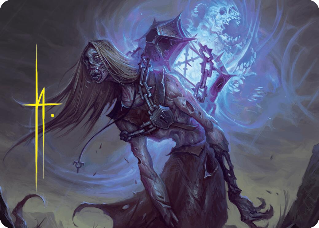 Soul-Shackled Zombie Art Card (9/54) (Gold-Stamped Signature) [Foundations Art Series] | Exor Games Bridgewater