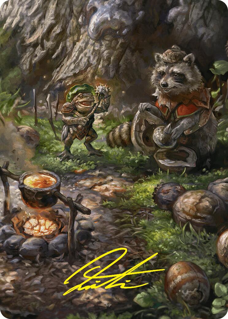Sylvan Scavenging Art Card (46/54) (Gold-Stamped Signature) [Foundations Art Series] | Exor Games Bridgewater