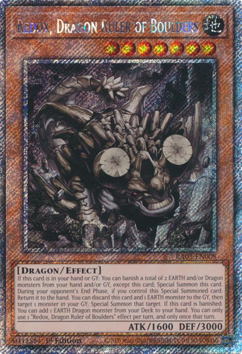 Redox, Dragon Ruler of Boulders (Platinum Secret Rare) [RA03-EN008] Platinum Secret Rare | Exor Games Bridgewater