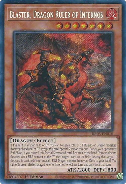 Blaster, Dragon Ruler of Infernos (Secret Rare) [RA03-EN010] Secret Rare | Exor Games Bridgewater