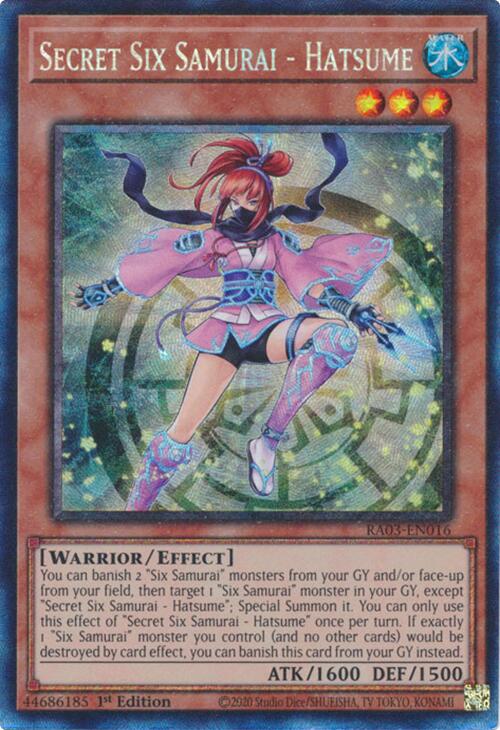 Secret Six Samurai - Hatsume (CR) [RA03-EN016] Prismatic Collector's Rare | Exor Games Bridgewater