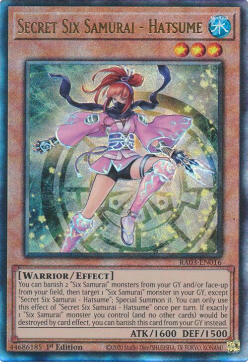Secret Six Samurai - Hatsume (UTR) [RA03-EN016] Prismatic Ultimate Rare | Exor Games Bridgewater
