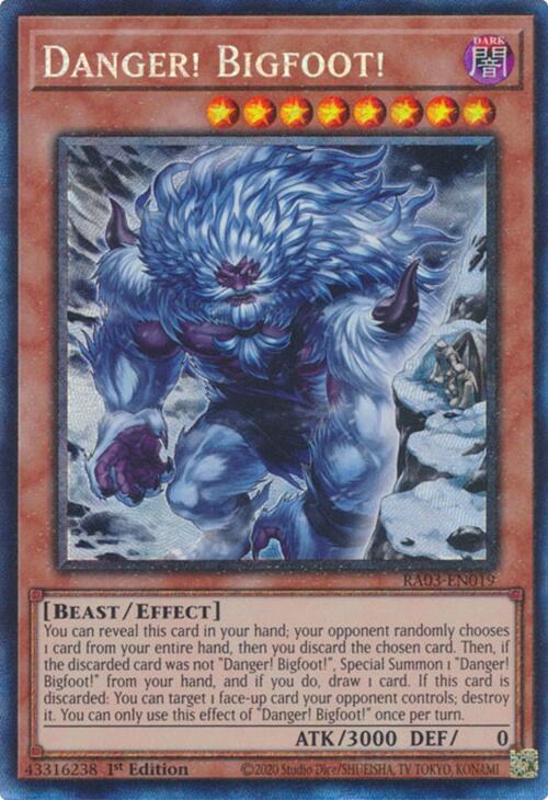 Danger! Bigfoot! (Alternate Art) (CR) [RA03-EN019] Prismatic Collector's Rare | Exor Games Bridgewater