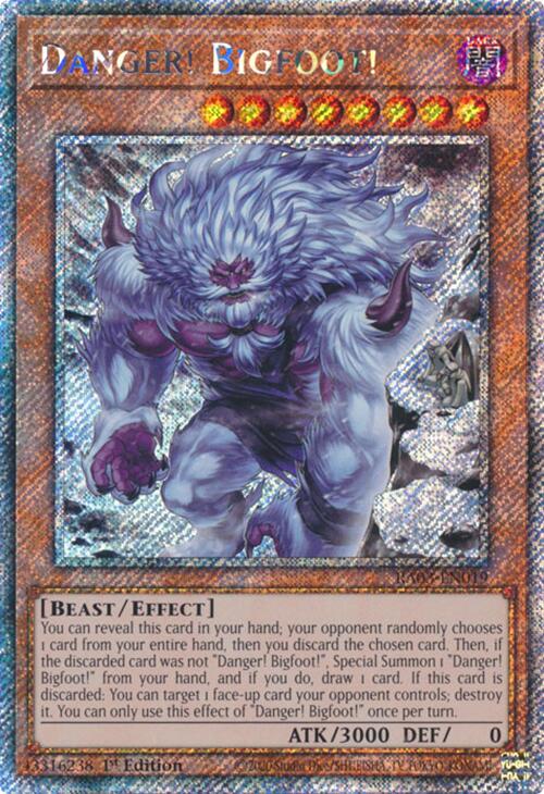 Danger! Bigfoot! (Alternate Art) (Platinum Secret Rare) [RA03-EN019] Platinum Secret Rare | Exor Games Bridgewater