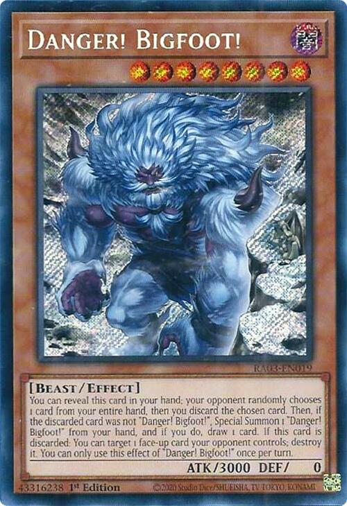 Danger! Bigfoot! (Alternate Art) (Secret Rare) [RA03-EN019] Secret Rare | Exor Games Bridgewater