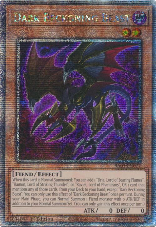 Dark Beckoning Beast (Quarter Century Secret Rare) [RA03-EN027] Quarter Century Secret Rare | Exor Games Bridgewater