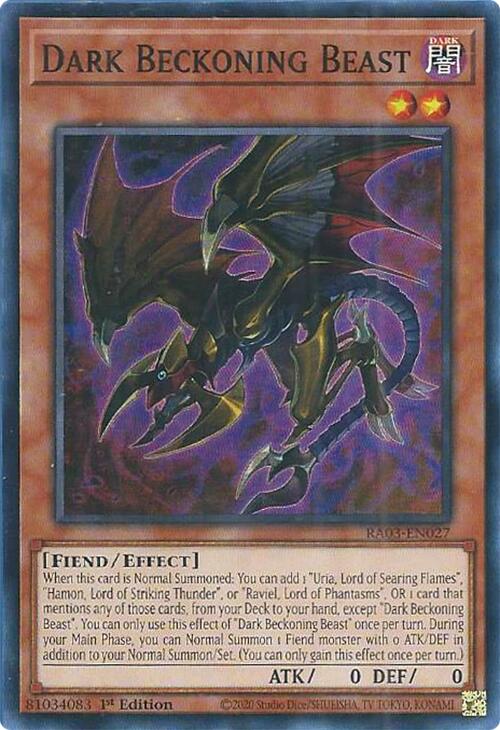 Dark Beckoning Beast [RA03-EN027] Super Rare | Exor Games Bridgewater
