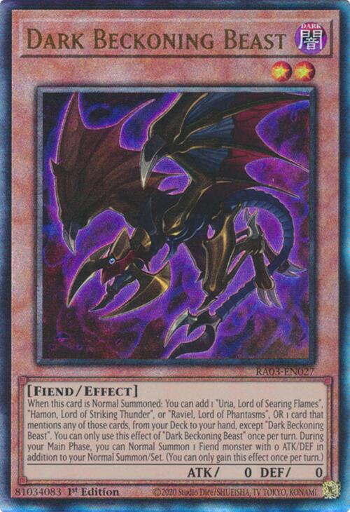 Dark Beckoning Beast (UTR) [RA03-EN027] Prismatic Ultimate Rare | Exor Games Bridgewater
