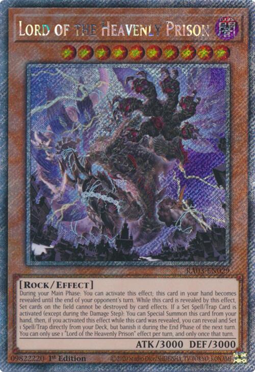 Lord of the Heavenly Prison (Platinum Secret Rare) [RA03-EN029] Platinum Secret Rare | Exor Games Bridgewater