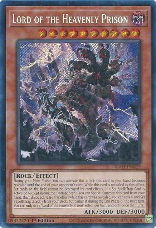Lord of the Heavenly Prison (Secret Rare) [RA03-EN029] Secret Rare | Exor Games Bridgewater