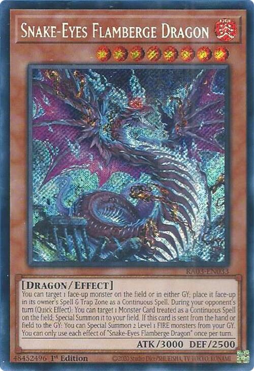 Snake-Eyes Flamberge Dragon (Secret Rare) [RA03-EN033] Secret Rare | Exor Games Bridgewater