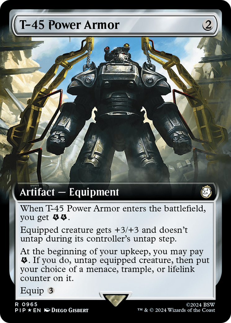 T-45 Power Armor (Extended Art) (Surge Foil) [Fallout] | Exor Games Bridgewater