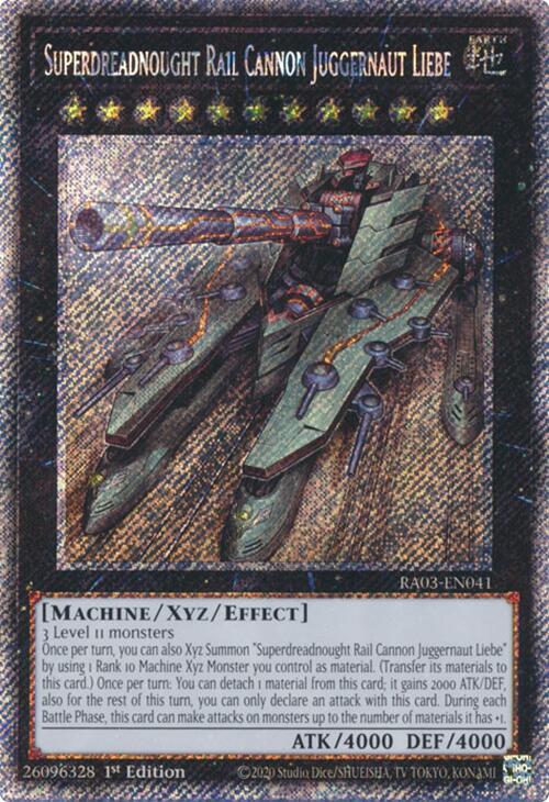 Superdreadnought Rail Cannon Juggernaut Liebe (Platinum Secret Rare) [RA03-EN041] Platinum Secret Rare | Exor Games Bridgewater