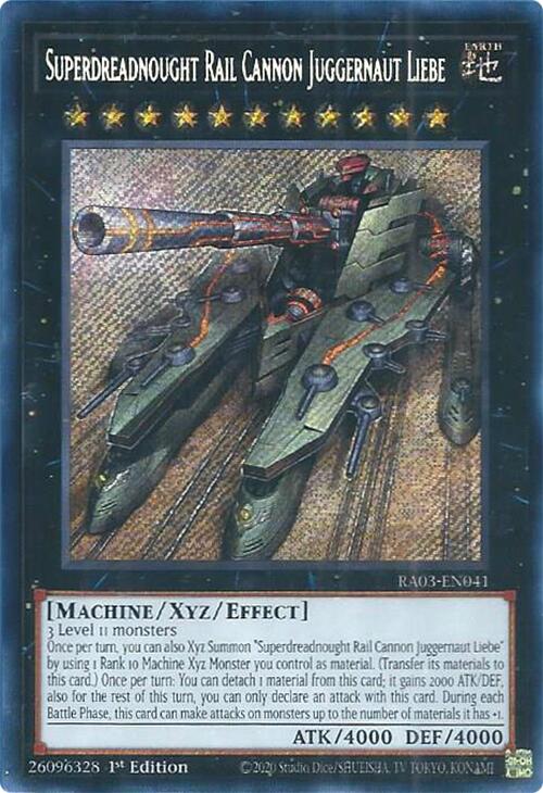 Superdreadnought Rail Cannon Juggernaut Liebe (Secret Rare) [RA03-EN041] Secret Rare | Exor Games Bridgewater