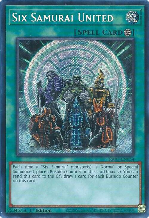 Six Samurai United (Secret Rare) [RA03-EN054] Secret Rare | Exor Games Bridgewater