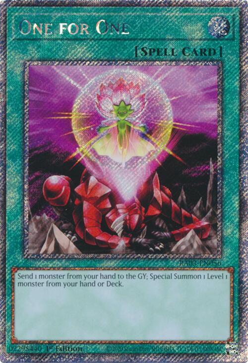 One for One (Platinum Secret Rare) [RA03-EN056] Platinum Secret Rare | Exor Games Bridgewater