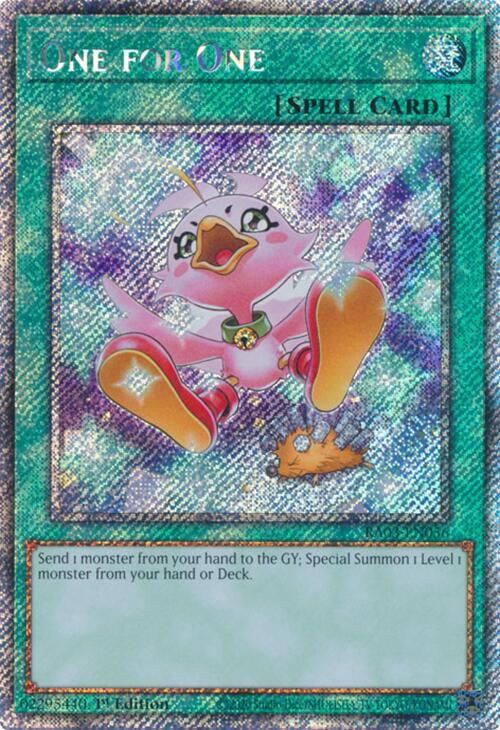 One for One (Alternate Art) (Platinum Secret Rare) [RA03-EN056] Platinum Secret Rare | Exor Games Bridgewater