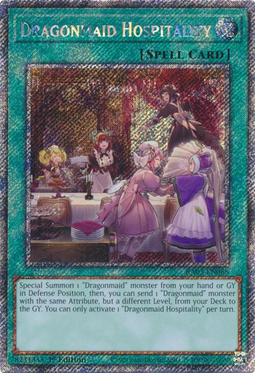 Dragonmaid Hospitality (Platinum Secret Rare) [RA03-EN068] Platinum Secret Rare | Exor Games Bridgewater