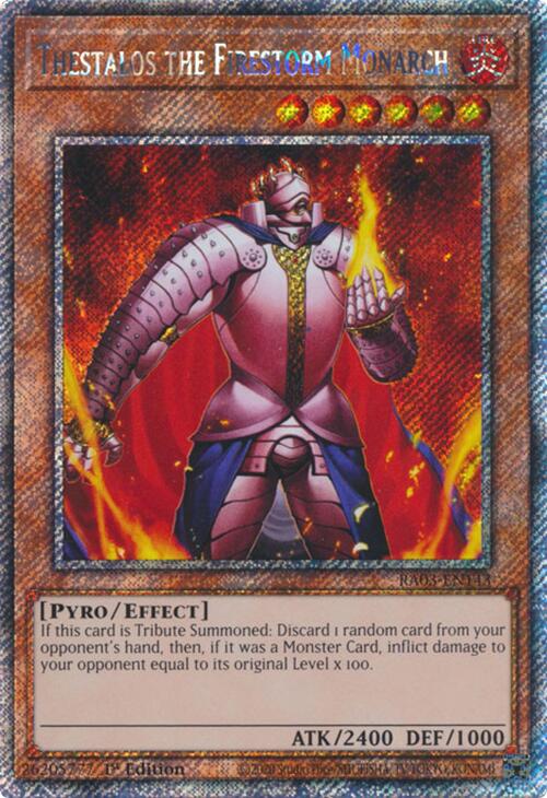 Thestalos the Firestorm Monarch (Platinum Secret Rare) [RA03-EN143] Platinum Secret Rare | Exor Games Bridgewater