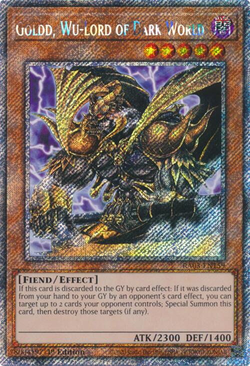 Goldd, Wu-Lord of Dark World (Platinum Secret Rare) [RA03-EN159] Platinum Secret Rare | Exor Games Bridgewater