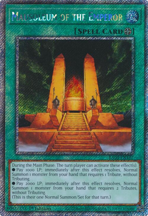 Mausoleum of the Emperor (Platinum Secret Rare) [RA03-EN167] Platinum Secret Rare | Exor Games Bridgewater