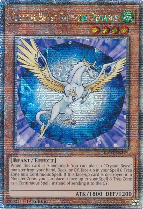 Crystal Beast Sapphire Pegasus (Quarter Century Secret Rare) [RA03-EN179] Quarter Century Secret Rare | Exor Games Bridgewater