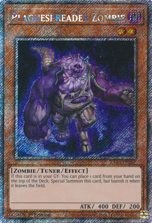 Plaguespreader Zombie (Platinum Secret Rare) [RA03-EN207] Platinum Secret Rare | Exor Games Bridgewater