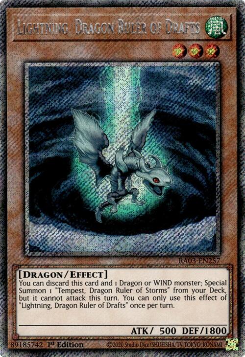 Lightning, Dragon Ruler of Drafts (Platinum Secret Rare) [RA03-EN257] Platinum Secret Rare | Exor Games Bridgewater