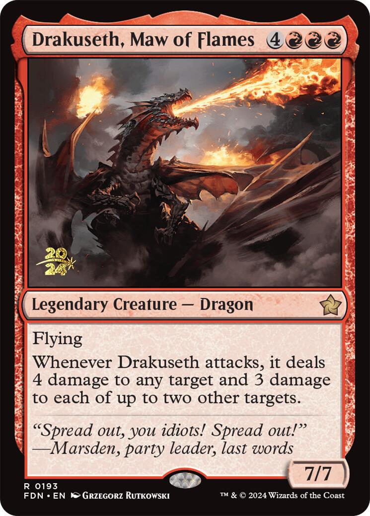 Drakuseth, Maw of Flames [Foundations Prerelease Promos] | Exor Games Bridgewater