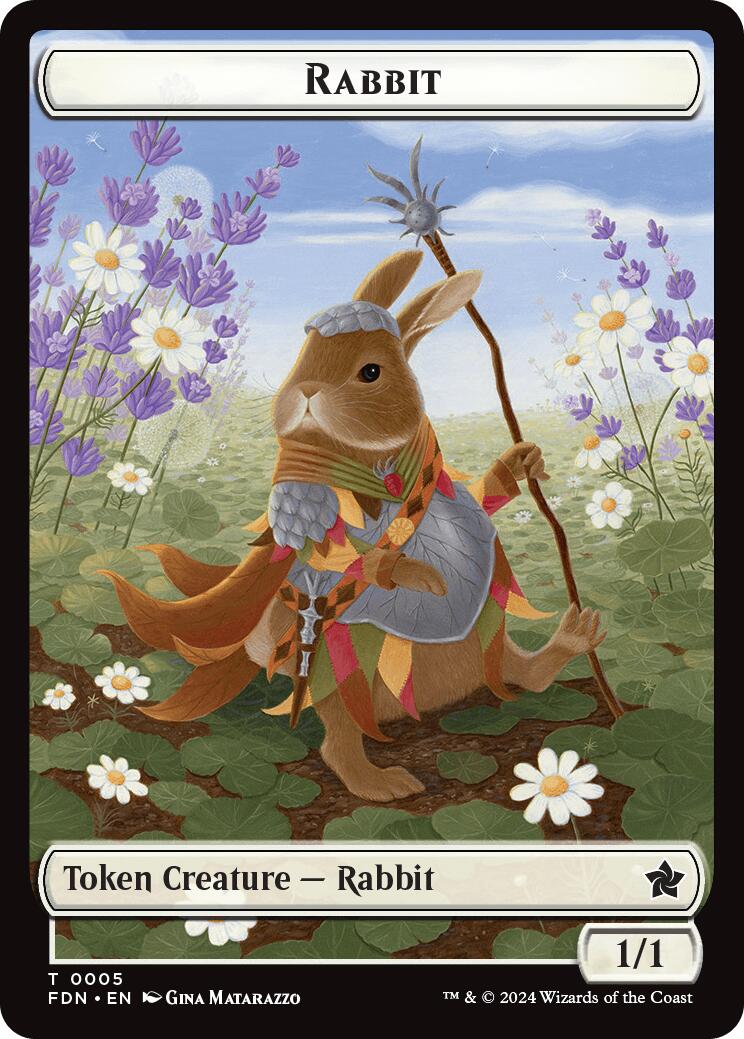 Rabbit // Soldier Double-Sided Token [Foundations Tokens] | Exor Games Bridgewater