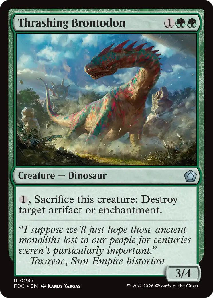 Thrashing Brontodon [Foundations Commander] | Exor Games Bridgewater