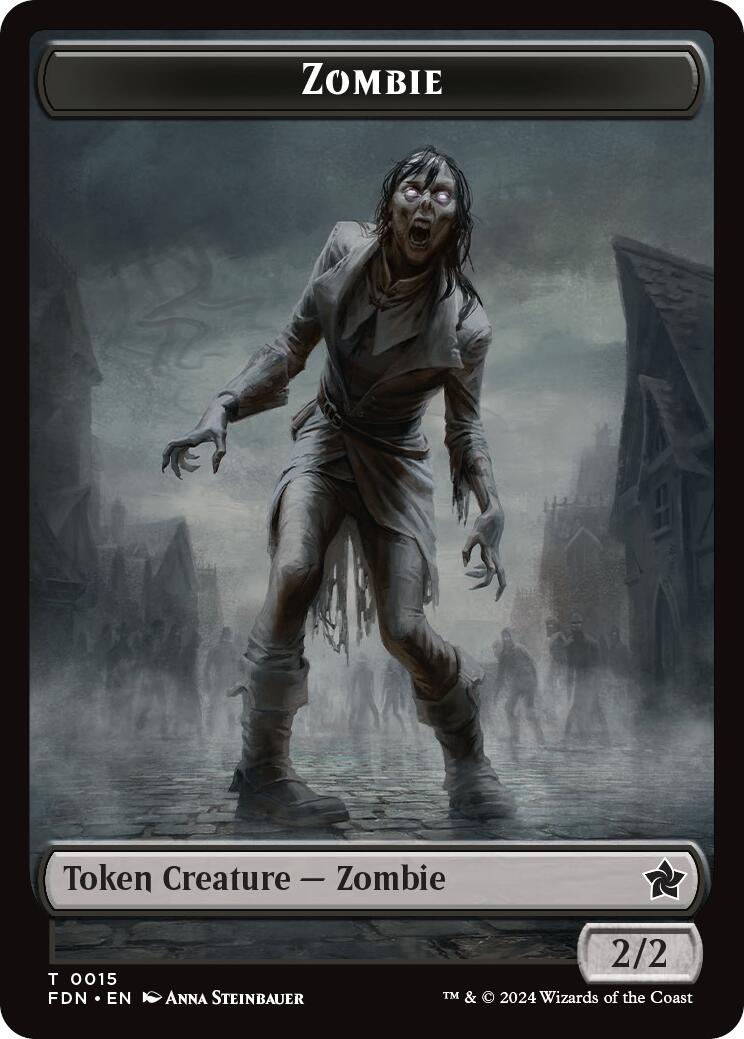 Goblin // Zombie Doubled-Sided Token [Foundations Tokens] | Exor Games Bridgewater