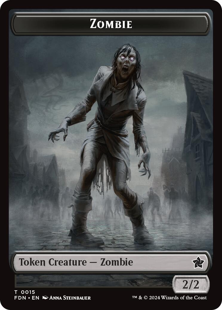 Zombie // Insect Doubled-Sided Token [Foundations Tokens] | Exor Games Bridgewater