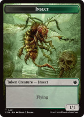 Zombie // Insect Doubled-Sided Token [Foundations Tokens] | Exor Games Bridgewater